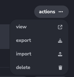 actions menu