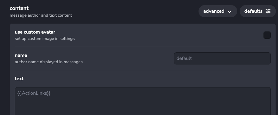 display content